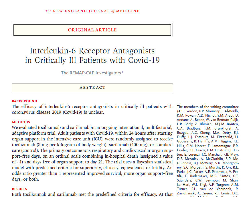 Read more about the article Interleukin-6 Receptor Antagonists in Critically ill Patients with COVID-19