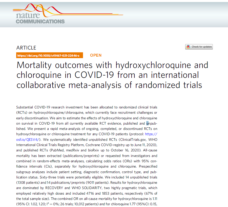 mortalityoutcomeswithhydroxychloroquine