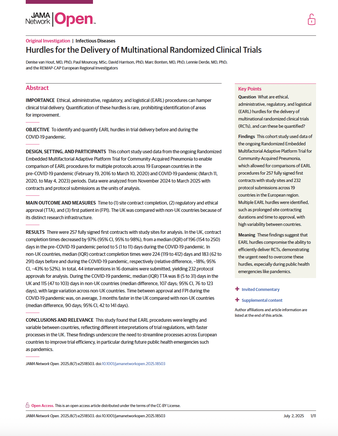 Read more about the article Hurdles for the Delivery of Multinational Randomized Clinical Trials